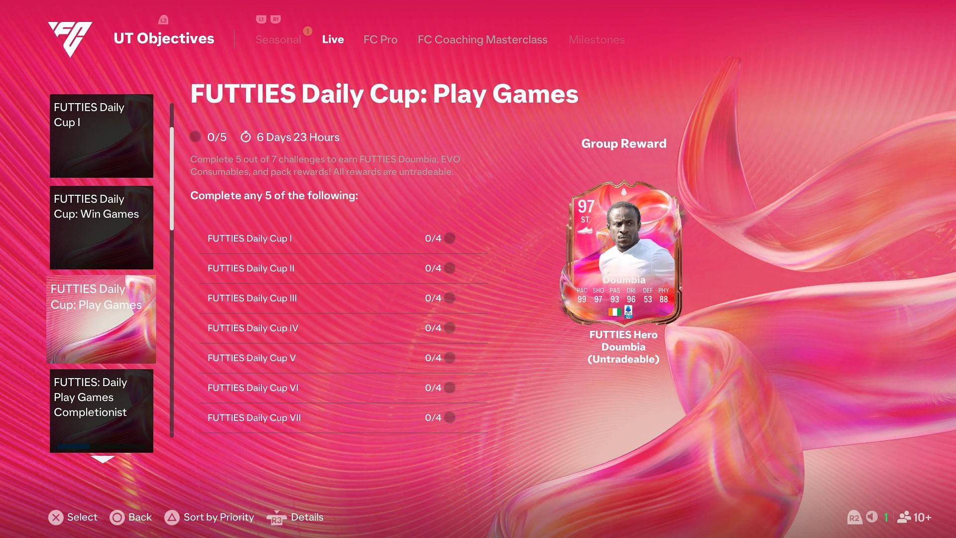 Doumbia is available via the Play Games segment (Image via EA Sports)